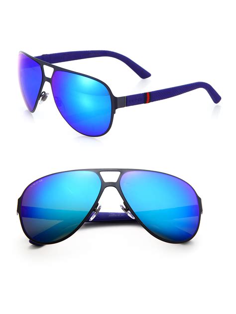 gucci sunglasses men blue|gucci reflective sunglasses.